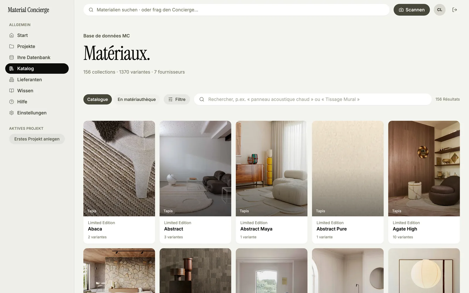 Material Concierge : base de données de matériaux